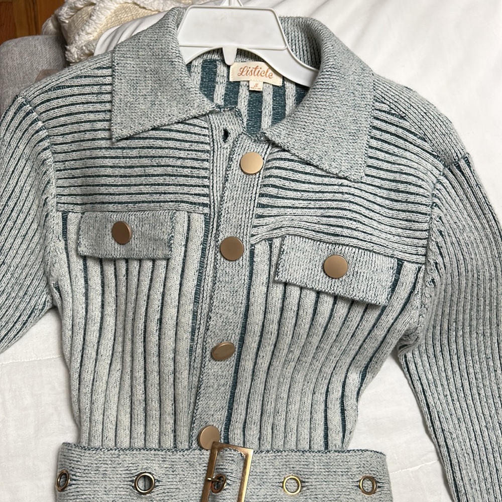 Listicle Sienna Ribbed Cardigan - Picture 2 of 4